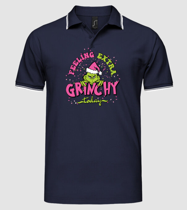 Feeling extra Grinchy today model albastru închis pe tricou