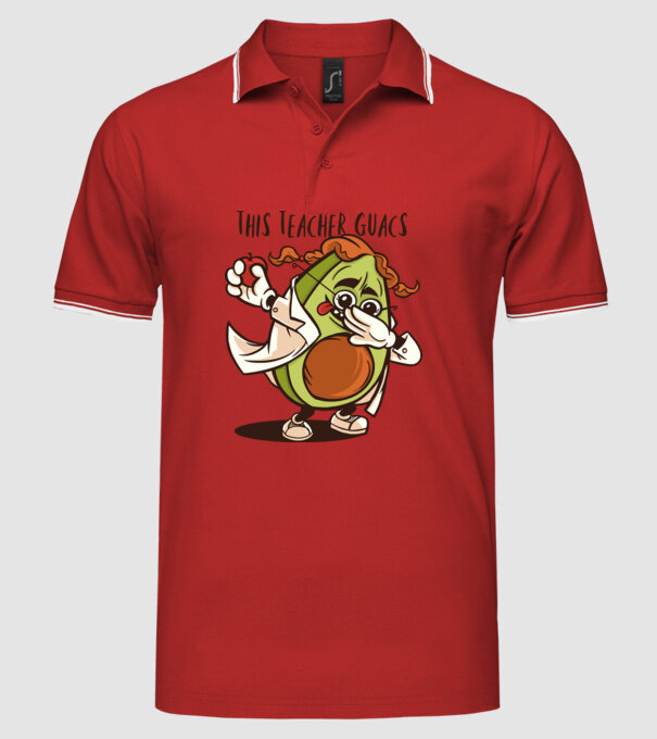 Profesor Avocado DAB model roșu pe tricou