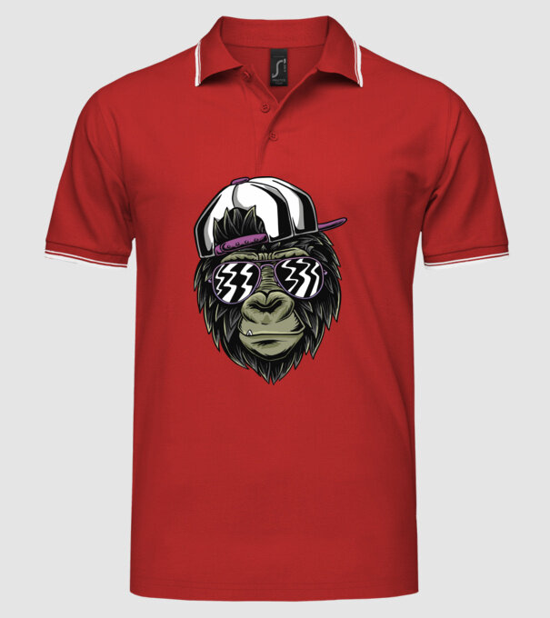 Cool Monkey model roșu pe tricou