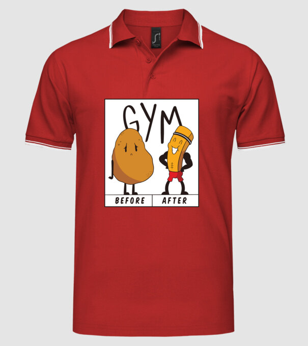 Înainte de antrenament, După antrenament model roșu pe tricou
