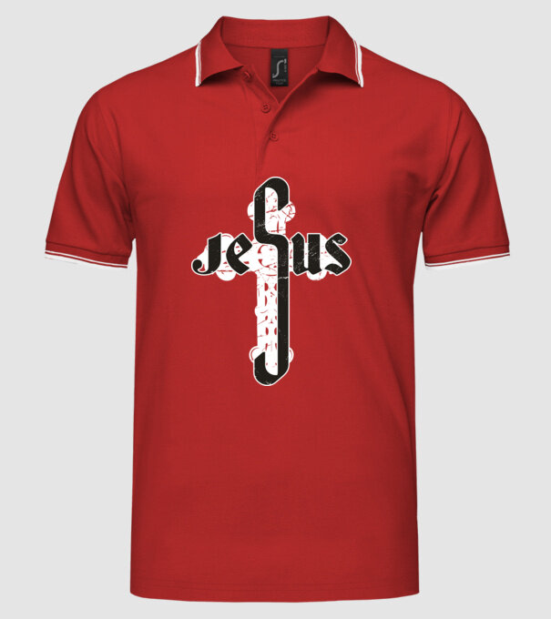 Iisus Cruce model roșu pe tricou