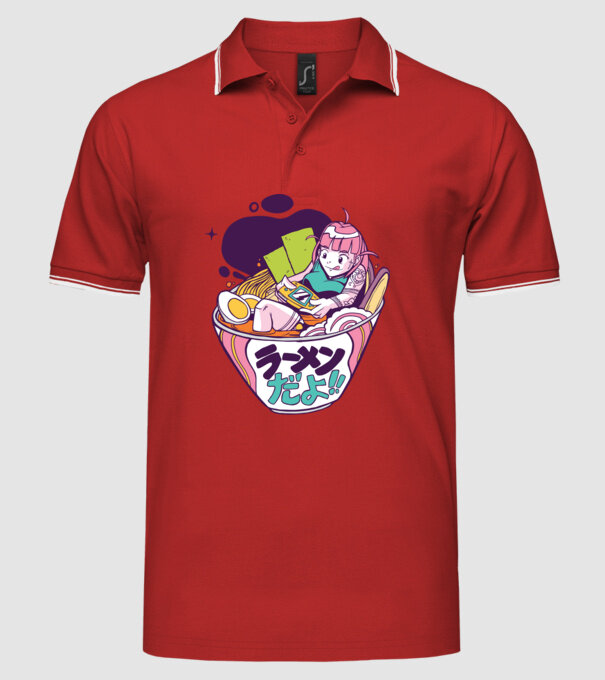 Ramen Anime Gamer fată model roșu pe tricou