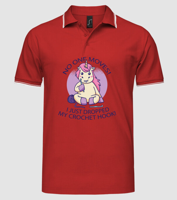 Nu mișcă nimeni, mi-a căzut acul de tricotat - Unicorn model roșu pe tricou