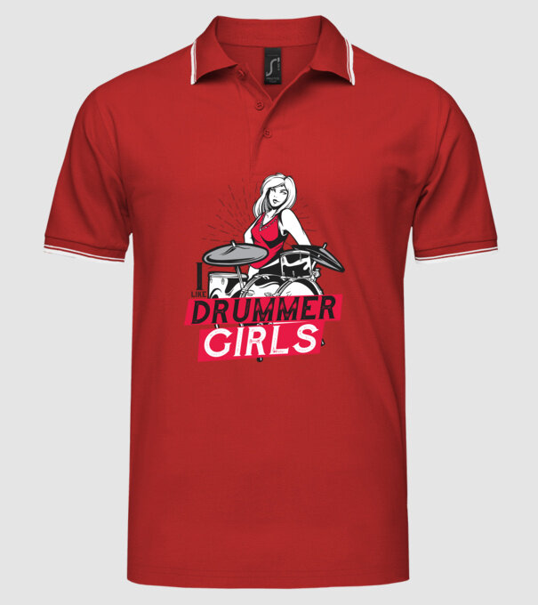 Îmi plac fetele bateriste model roșu pe tricou