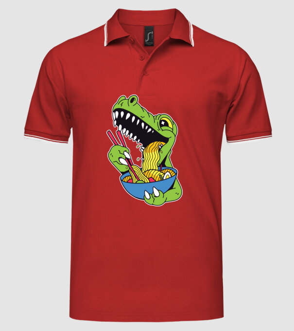 T-rex Ramen model roșu pe tricou