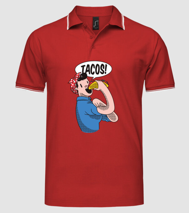 Tacos feminism model roșu pe tricou