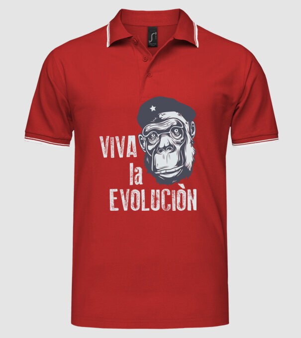 Viva La Evolucion model roșu pe tricou