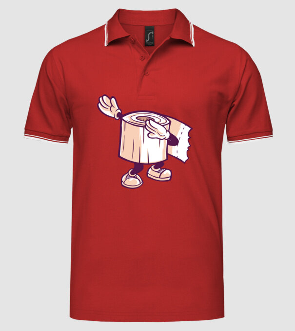 Hârtie igienică DAB model roșu pe tricou