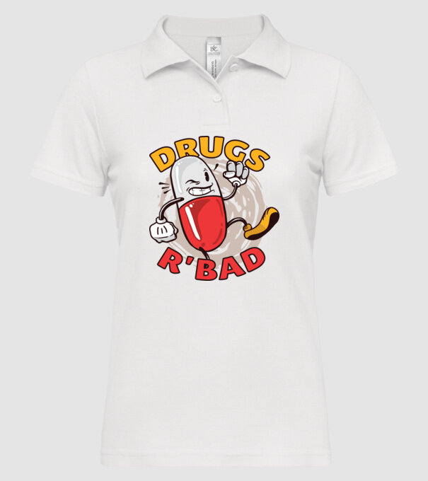 Drogurile sunt rele model alb pe tricou