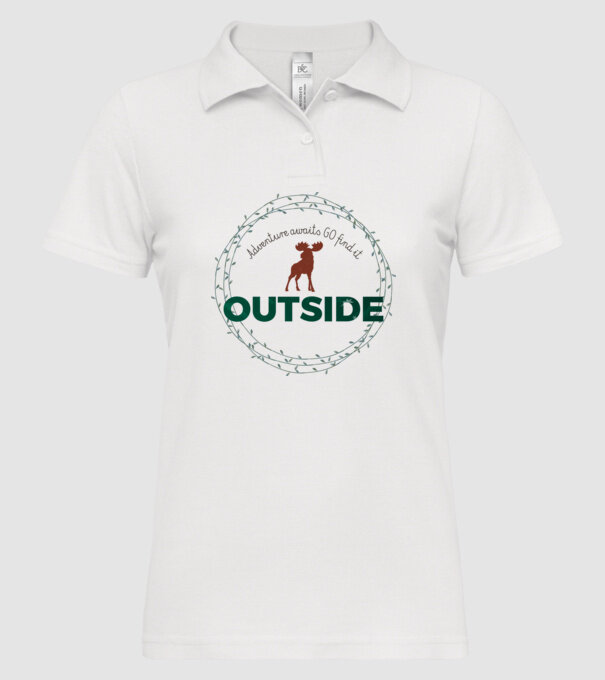 Adventure awaits model alb pe tricou