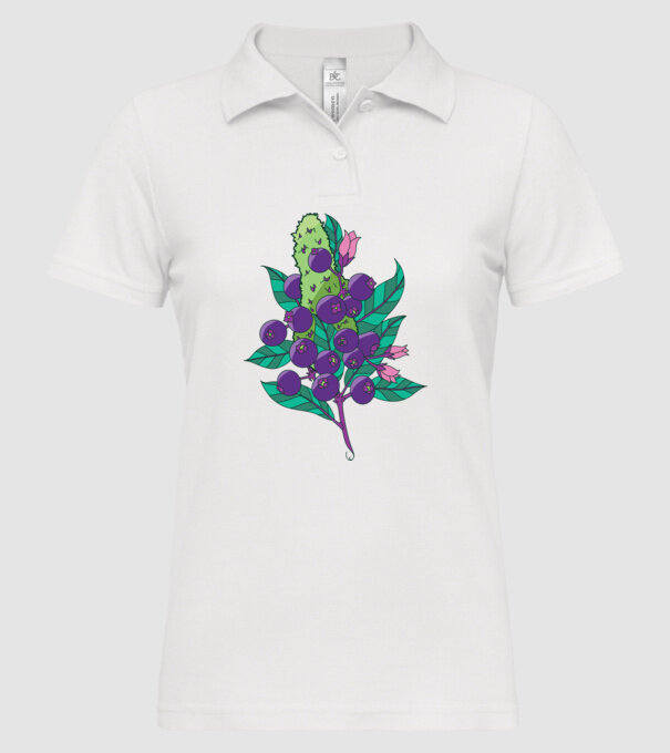 Arbust de afine model alb pe tricou
