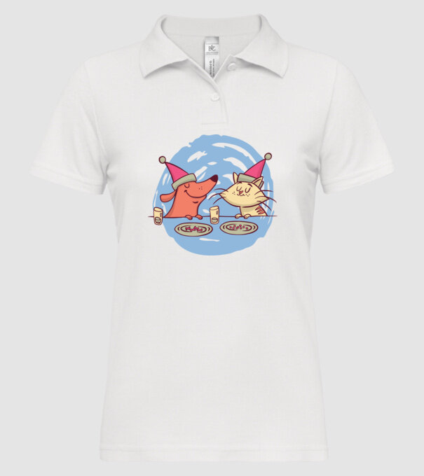 Petrecere de Crăciun animale model alb pe tricou