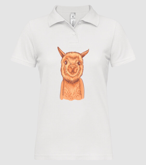 Cap de Alpaca model alb pe tricou