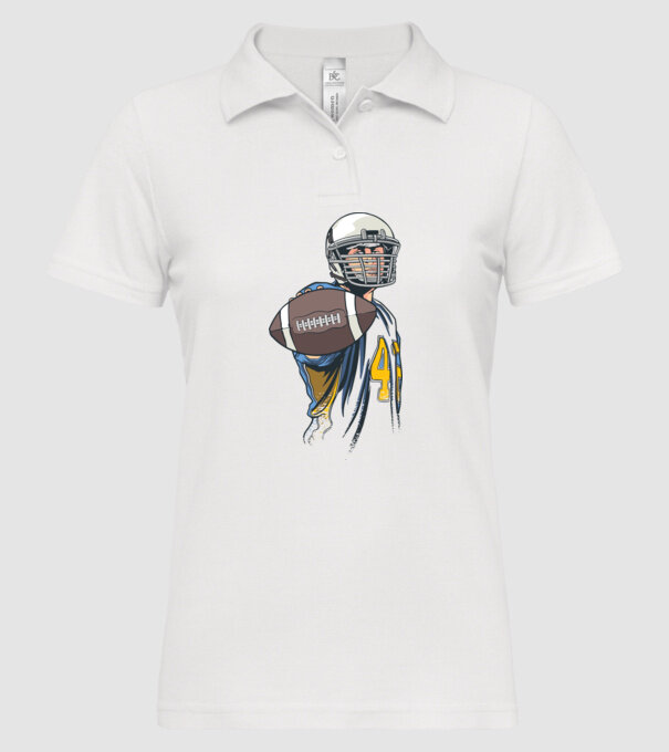 Jucător de fotbal American model alb pe tricou