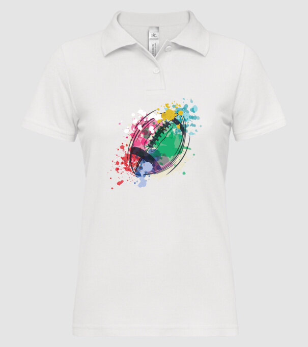 Fotbal american Acuarelă model alb pe tricou
