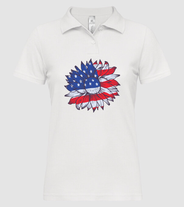 Floarea-soarelui americană Usa Sunflower model alb pe tricou