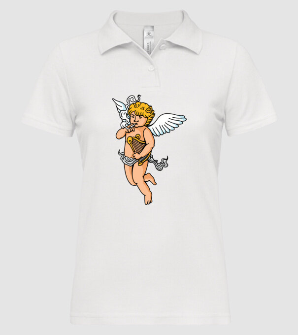 Înger cu Țigaretă model alb pe tricou