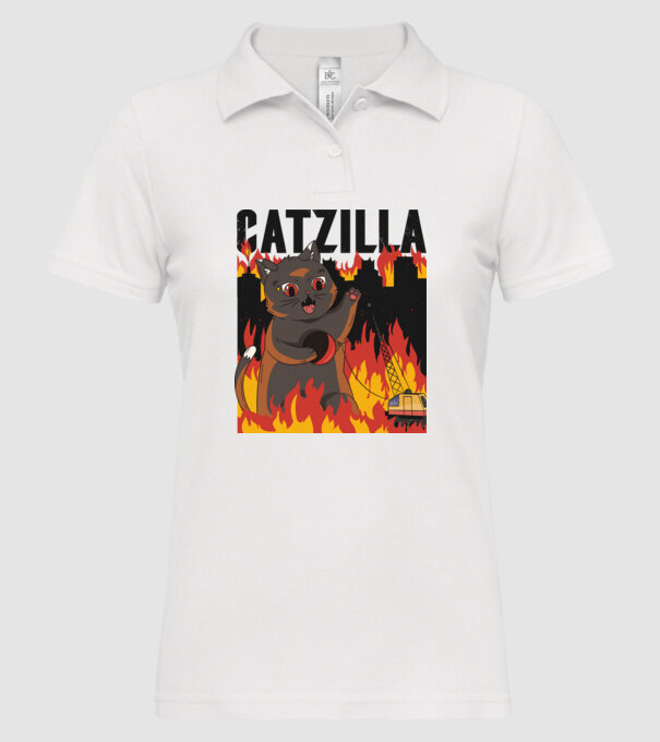 Anime Catzilla model alb pe tricou