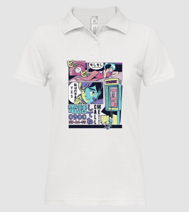 Anime Vaporwave benzi desenate model alb pe tricou