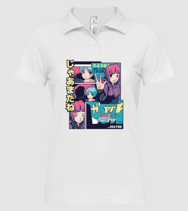 Anime Vaporwave See you Later model alb pe tricou