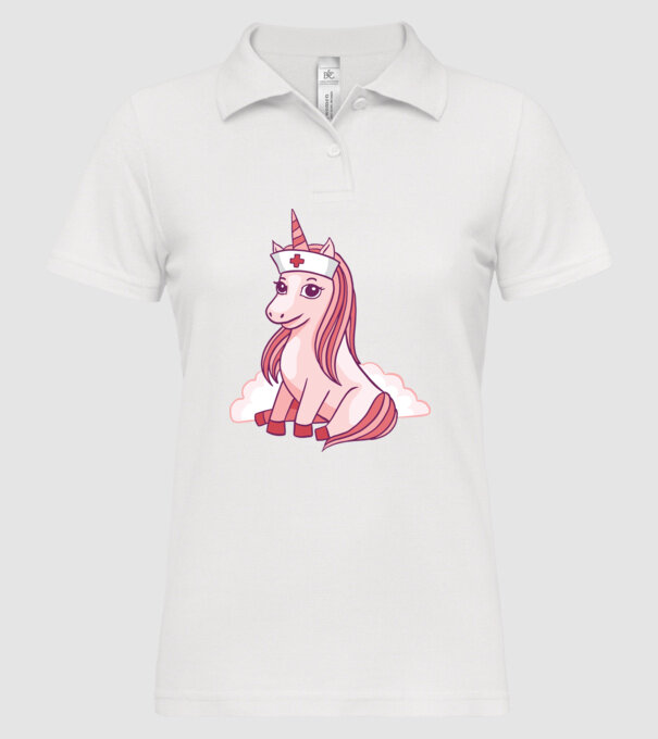 Îngrijitor unicorn model alb pe tricou