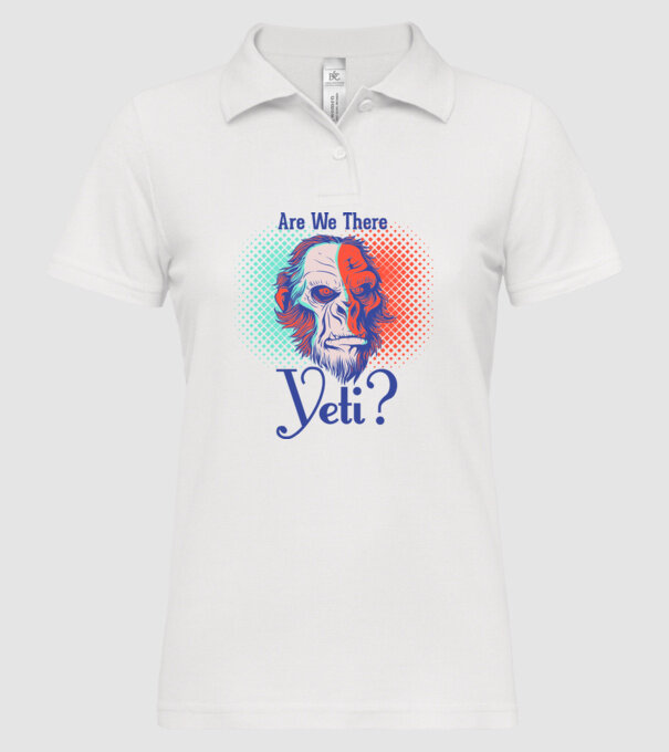 Are we there Yeti model alb pe tricou