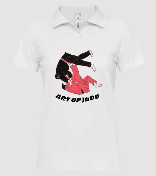 Art of Judo model alb pe tricou