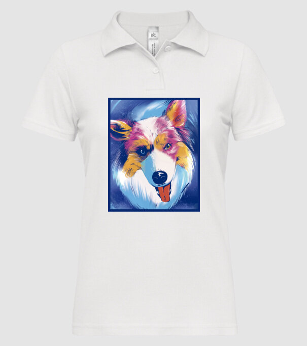 Câine ciobănesc australian model alb pe tricou