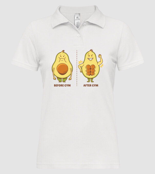 Antrenament Avocado model alb pe tricou