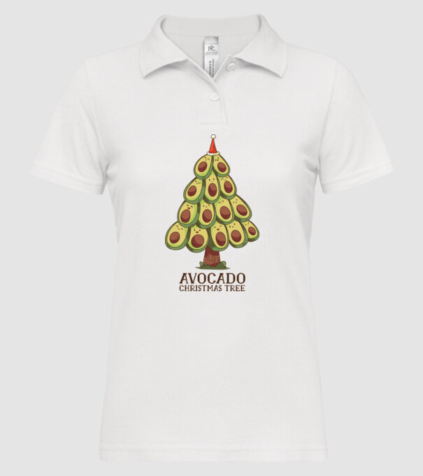 Pom de Crăciun Avocado model alb pe tricou