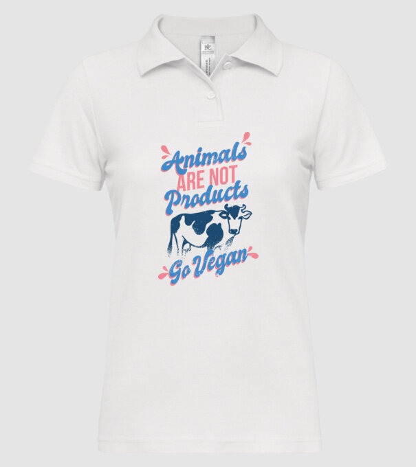 Animalele nu sunt produse, fii vegan tricou model alb pe tricou