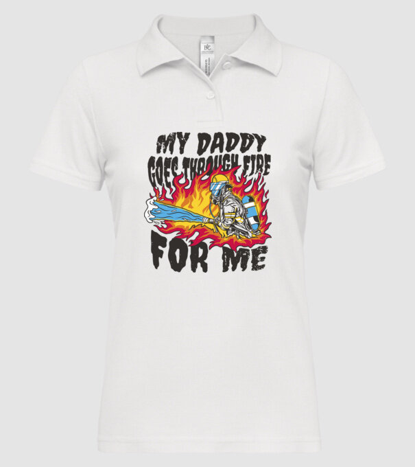 Tatăl meu trece și prin foc pentru mine model alb pe tricou