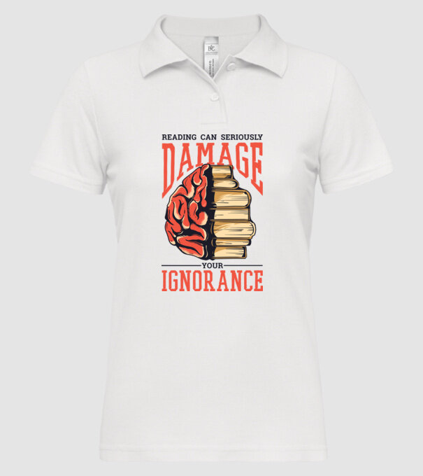 Cititul poate dăuna grav ignoranței tale model alb pe tricou