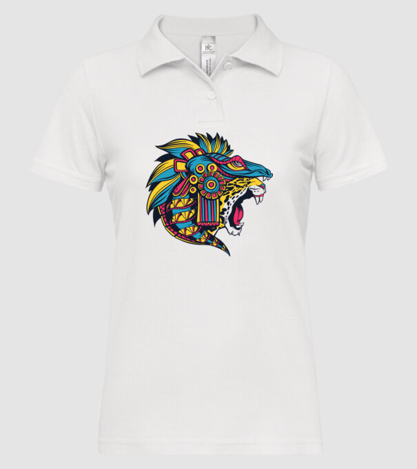 Aztec Jaguar model alb pe tricou