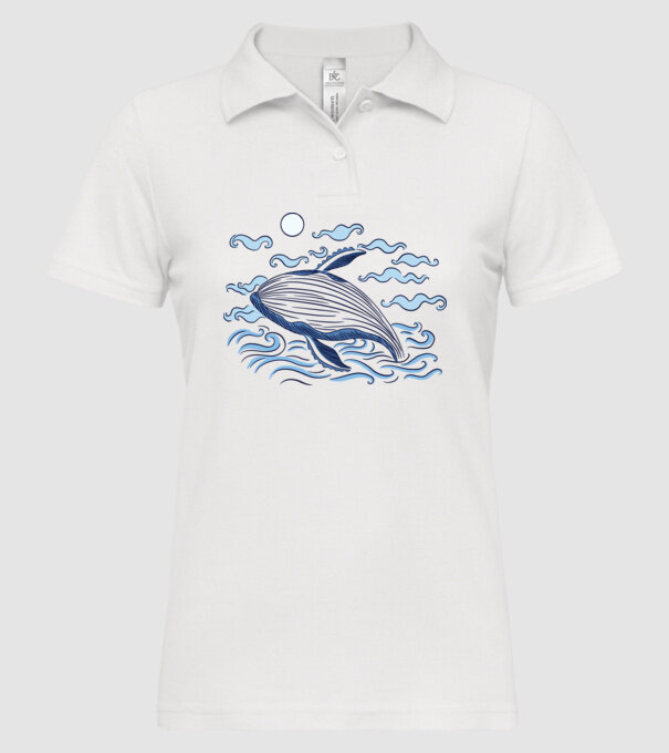 Balenă model alb pe tricou