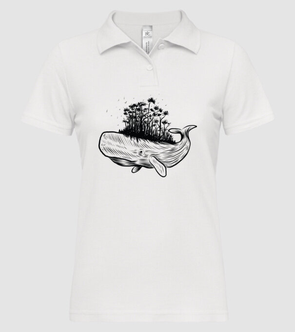 Balenă Natură model alb pe tricou