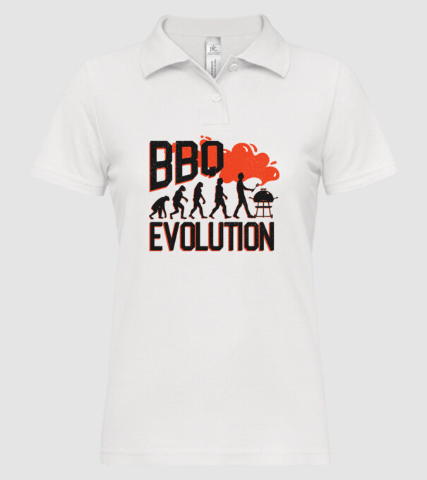 BBQ Evoluție Grătar model alb pe tricou