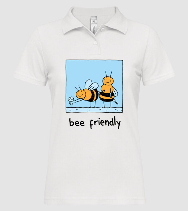 Bee friendly model alb pe tricou