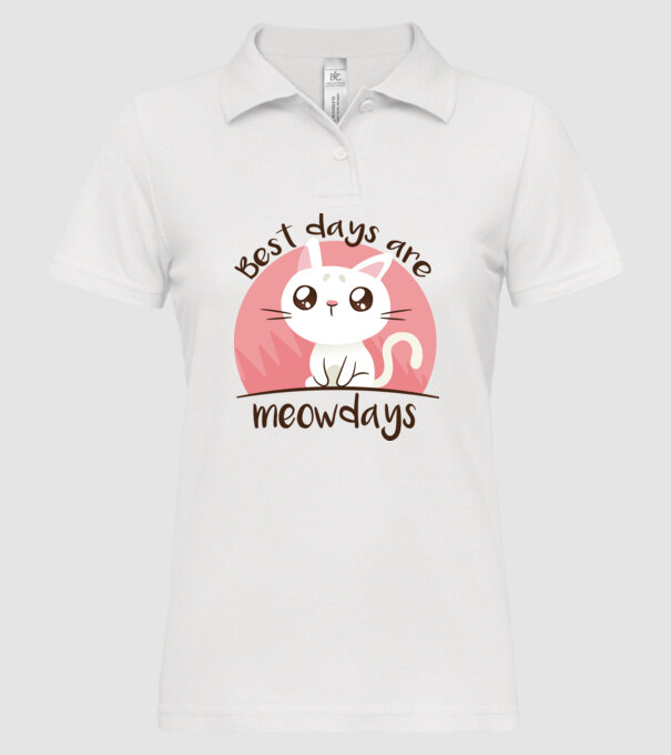Best days are Meowdays model alb pe tricou
