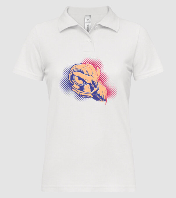 Bird skull model alb pe tricou