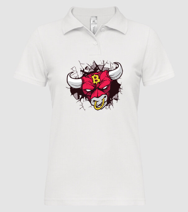 Taur Bitcoin model alb pe tricou