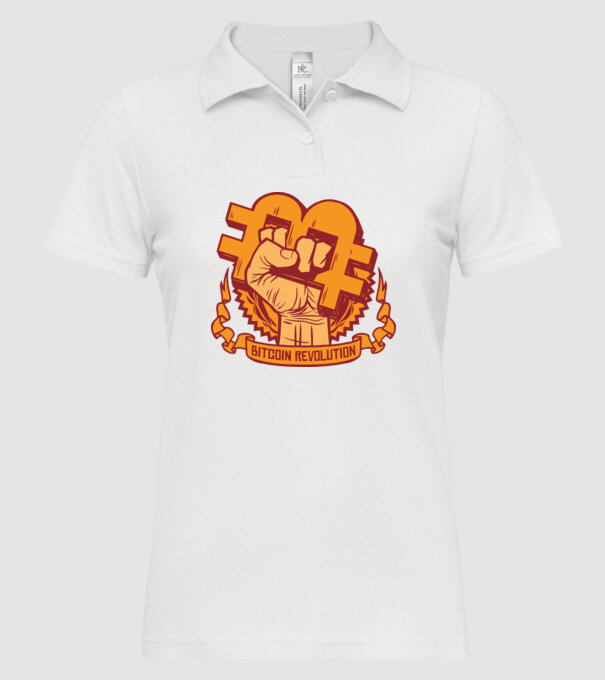 Bitcoin Revolution model alb pe tricou