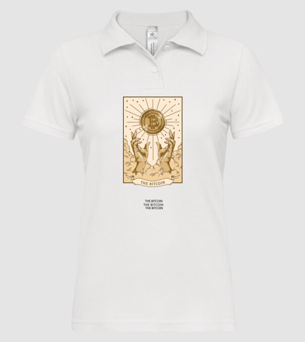 Religie Bitcoin model alb pe tricou