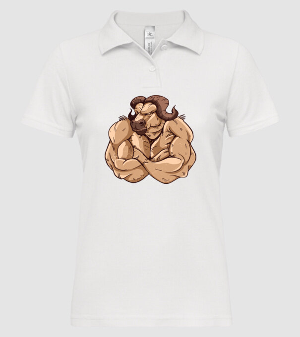Puternic ca un bivol model alb pe tricou