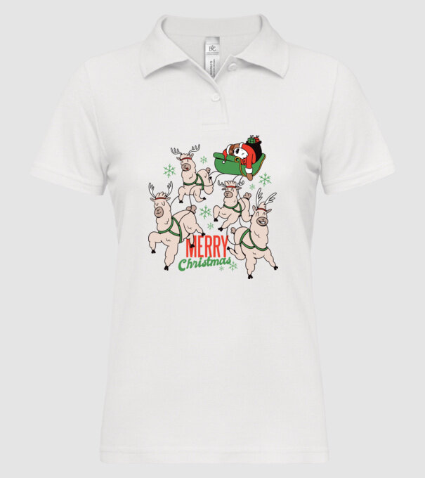Crăciun Fericit Moș Crăciun Leneș model alb pe tricou