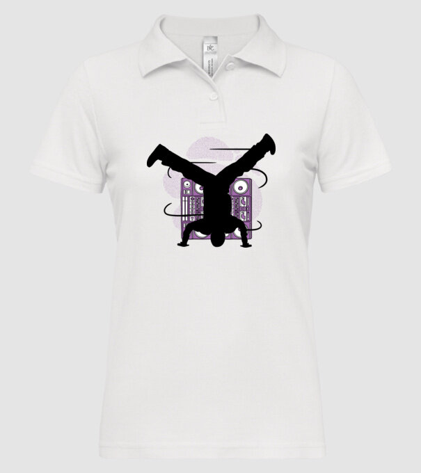 Dansator Break model alb pe tricou