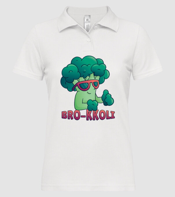 Broccoli model alb pe tricou