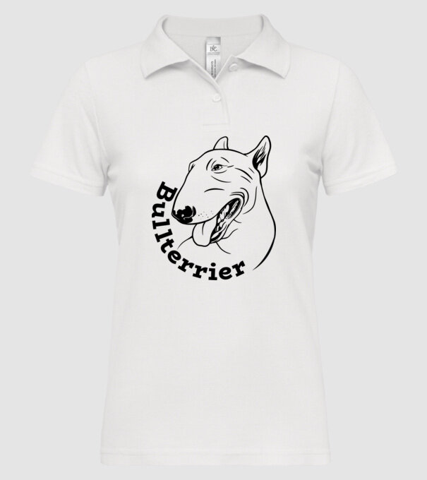 Bull Terrier model alb pe tricou