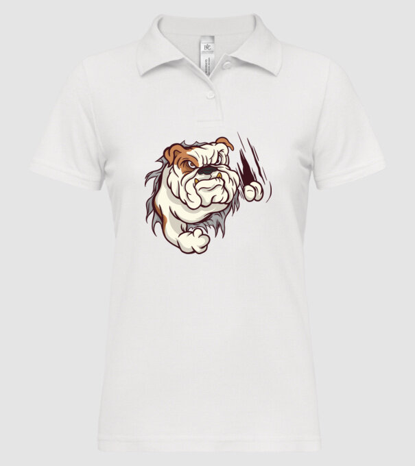 Bulldog model alb pe tricou