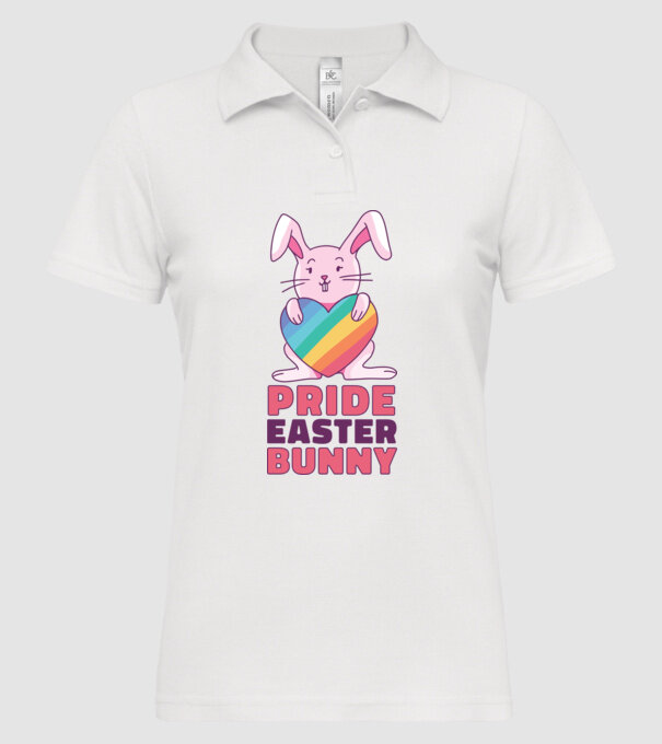Iepurașul de Paște mândru model alb pe tricou